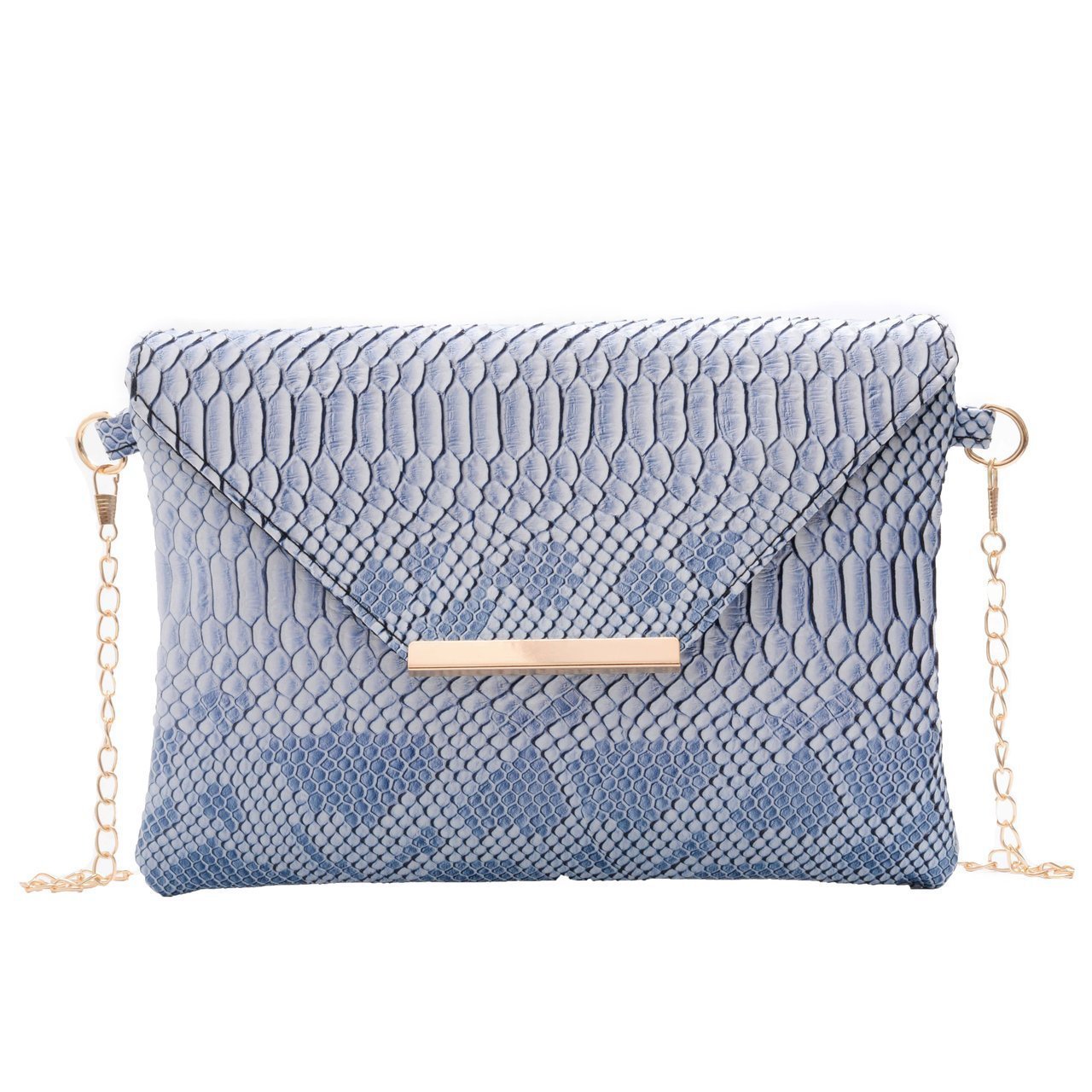 Crossbody snake print envelope bag large capacity temperament pu female bag