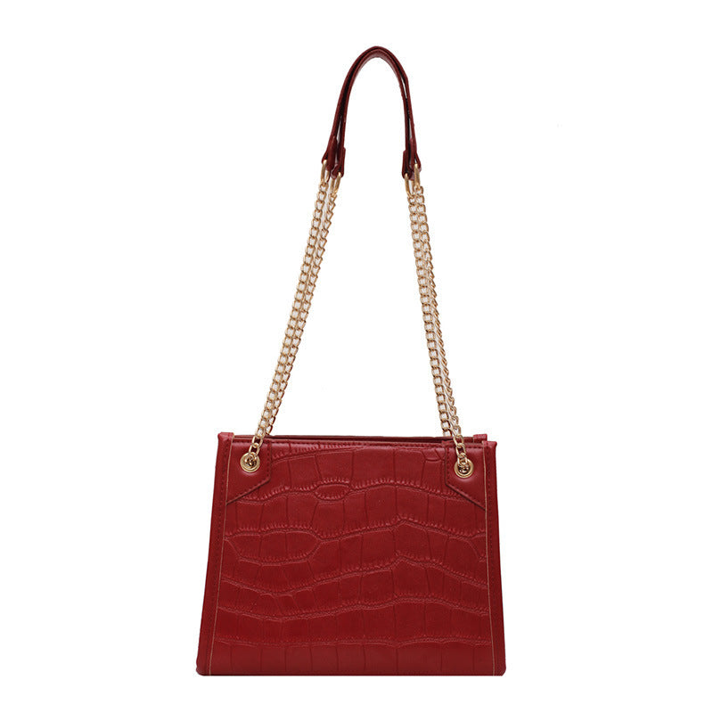 Western Style All-match Messenger Bag Net Red Crocodile Pattern Shoulder Bag