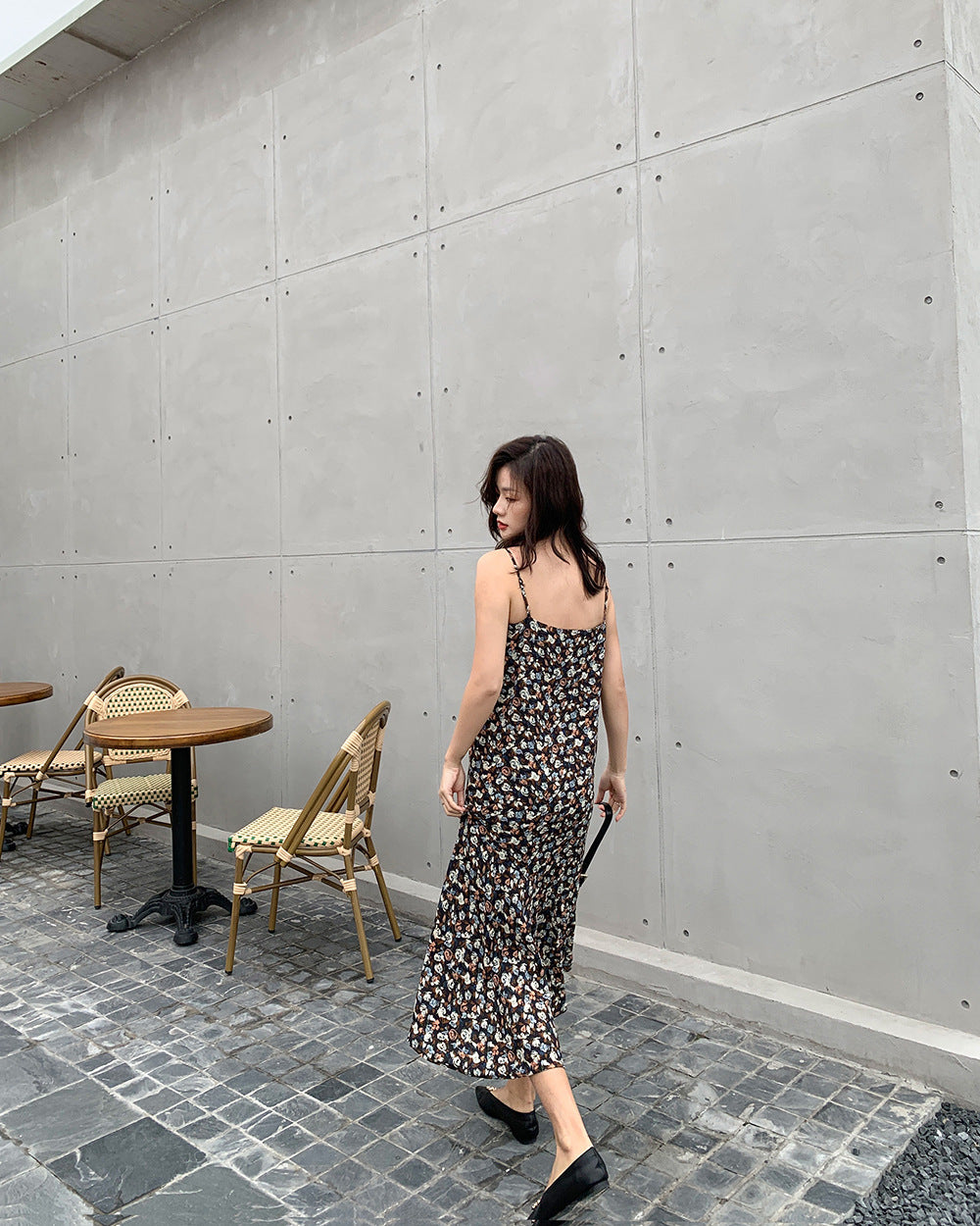 French Niche Floral Sling Skirt Loose And Small Size Dress With Age-Reducing Temperament Women