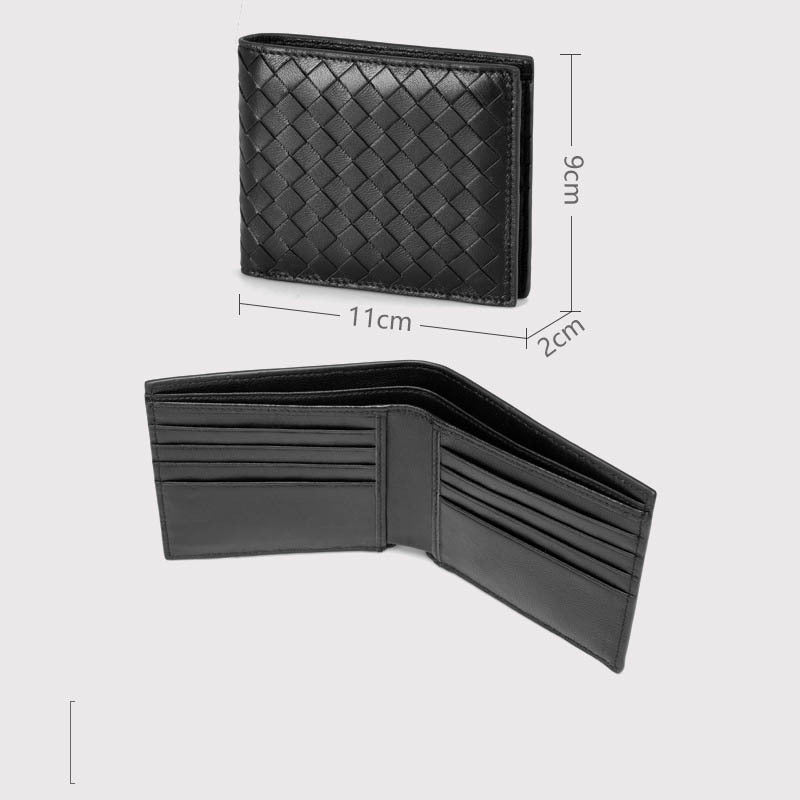 Leather woven wallet