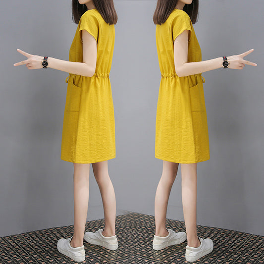 V-neck wide loose dress