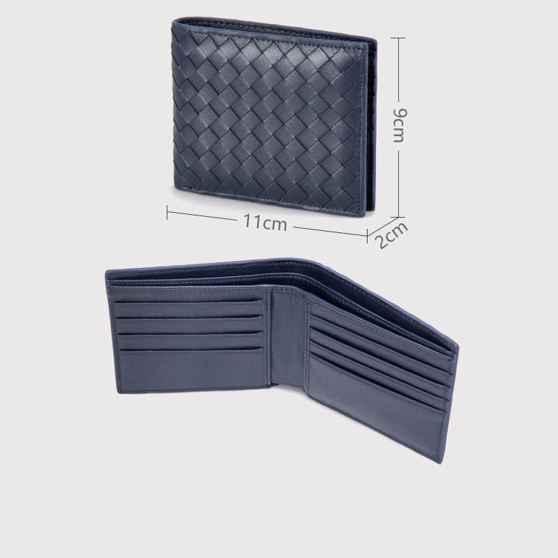 Leather woven wallet