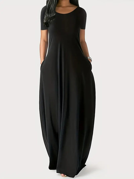 Short Sleeve Long Swing Dress