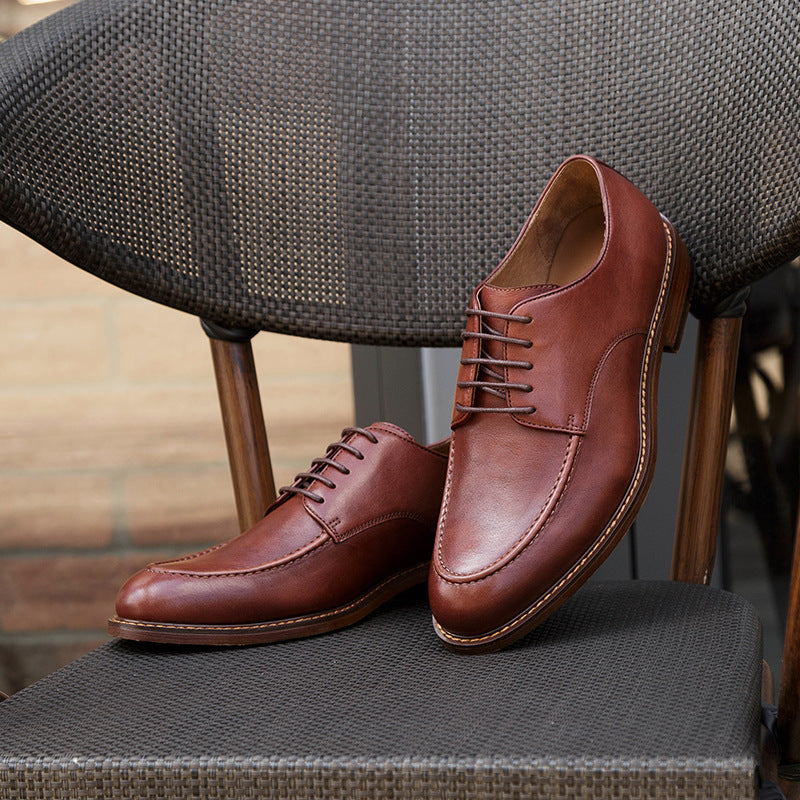Casual Lace-up Men's Shoes Low-top Shoes British Men's Leather