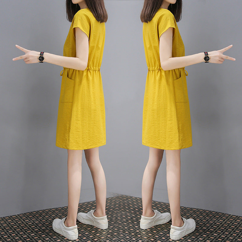 V-neck wide loose dress