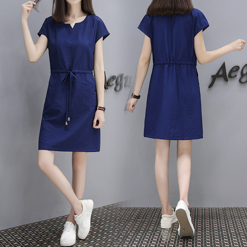 V-neck wide loose dress