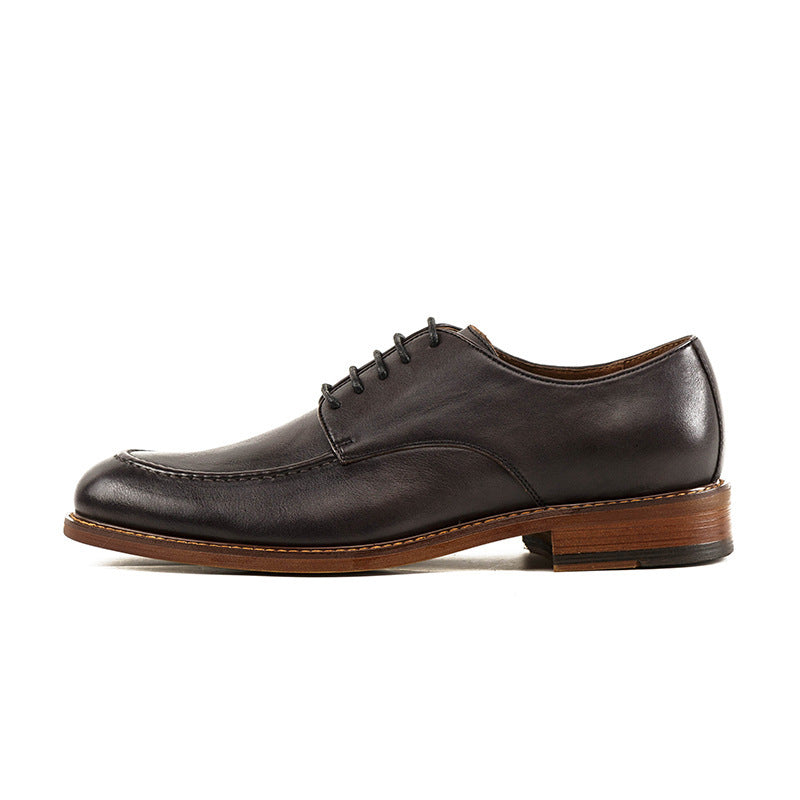Casual Lace-up Men's Shoes Low-top Shoes British Men's Leather