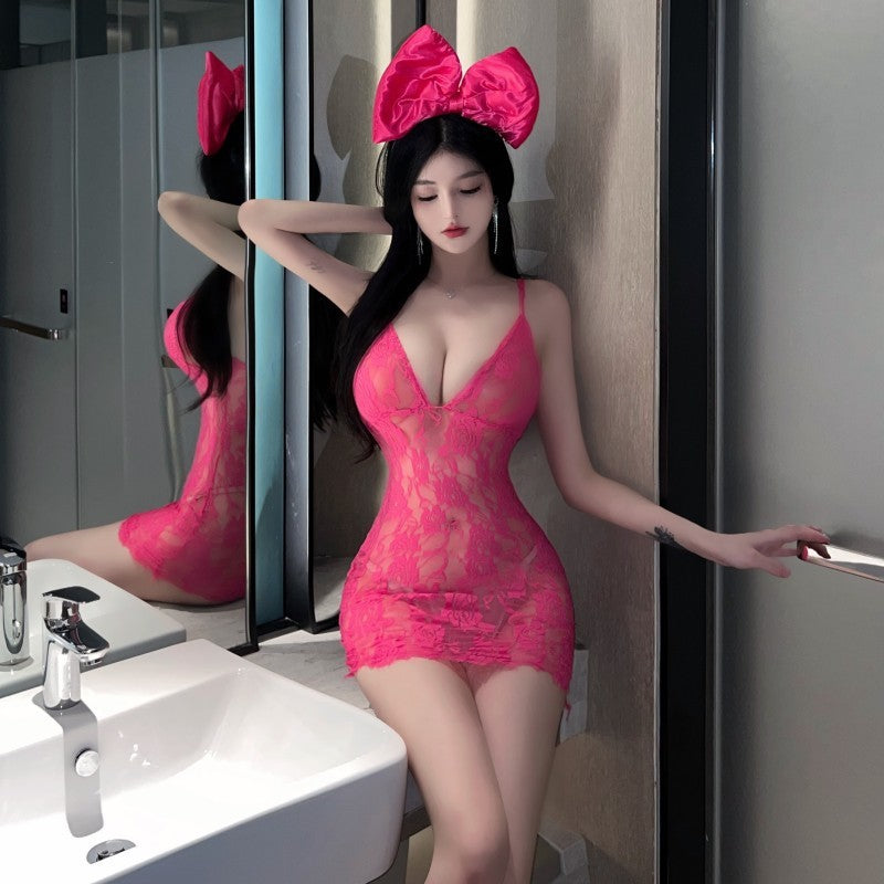Sexy Hot Girl Lace Slim Strap Sheath Dress Women